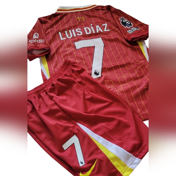 Liverpool Home Luis Diaz 7 Set for Kids - Picture 3 of 4